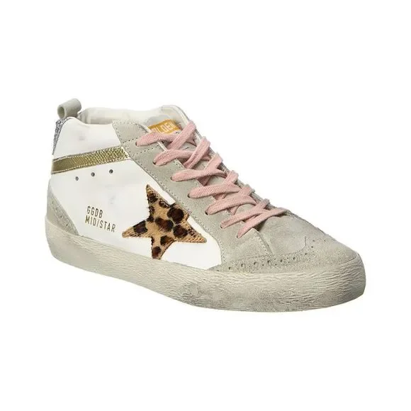 Golden Goose Midstar Leather & Suede Sneaker, White - Picture 1 of 5
